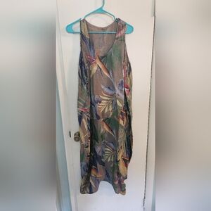 Beyond Capri, made in Italy.  Long barrel linen dress size one size fits all